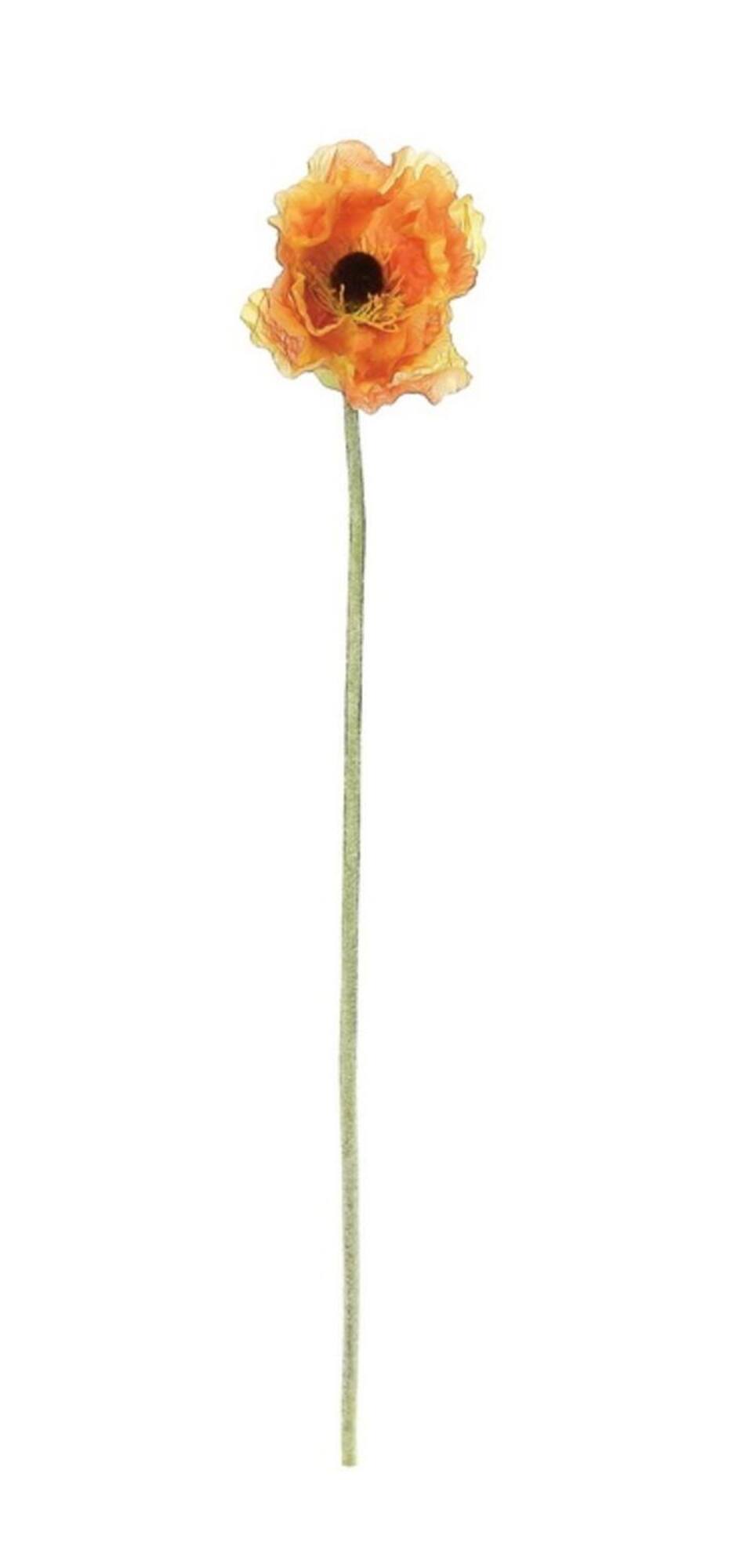 Peach and Orange Poppy Flower Decorative Crafting Stem